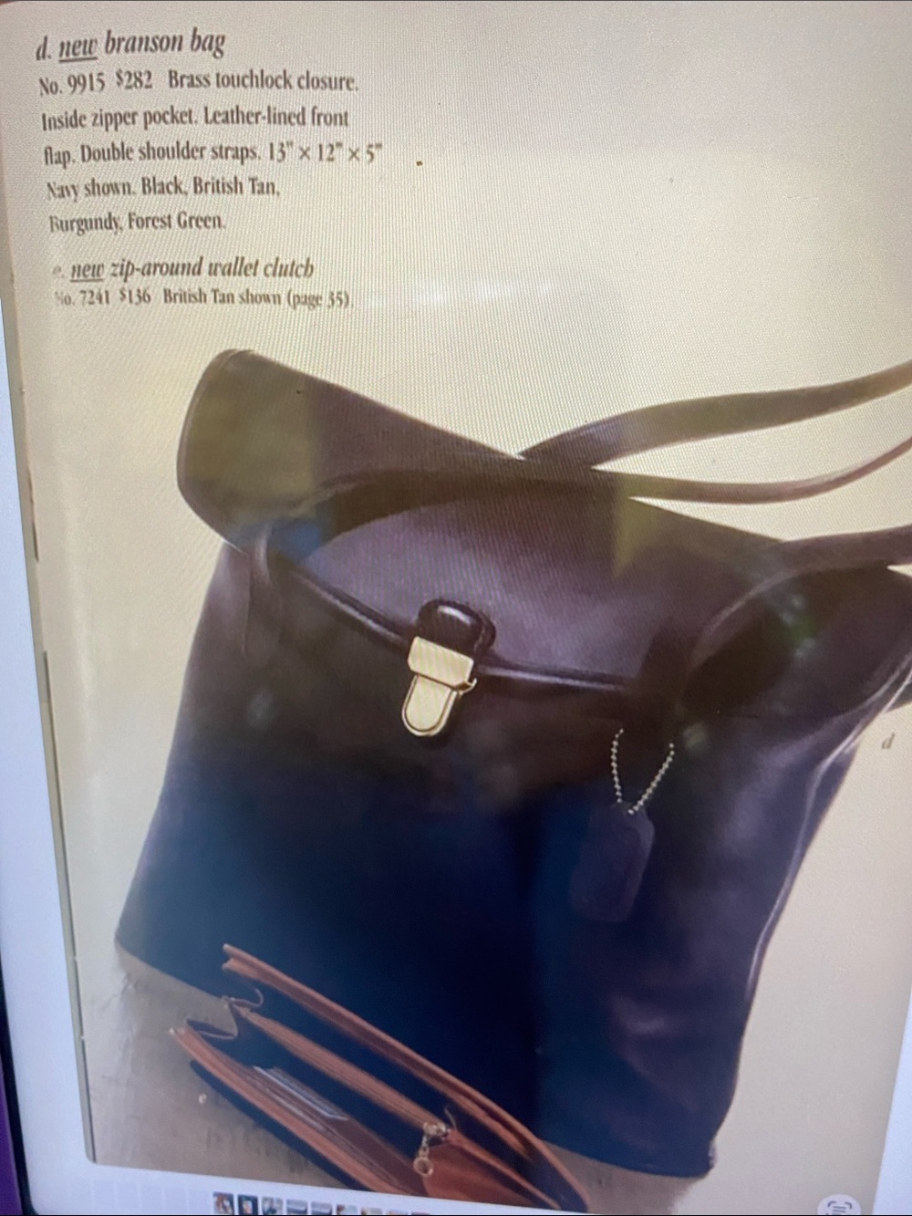 Coach Branson Black Leather Messenger Tote with Brass Hardware - Picture 2 of 12